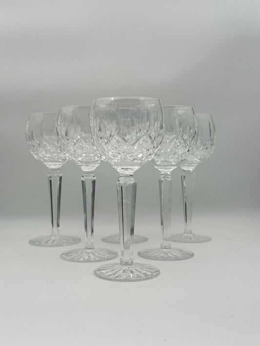 Waterford Crystal Lismore Wine Hocks- Set Of Siz