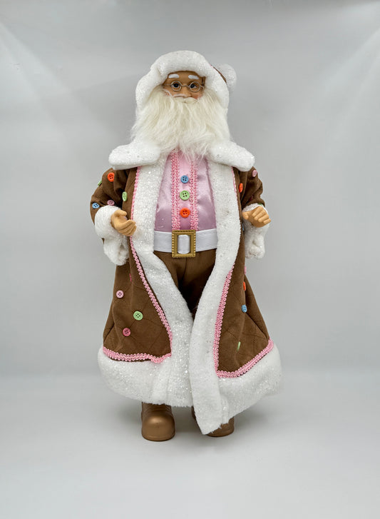 18" Pastel Gingerbread Santa – Raz Imports Figurine