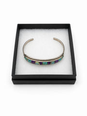 Francisco Vintage Sterling Silver Bracelet With Turquoise, Opal, Sugilite Inlay