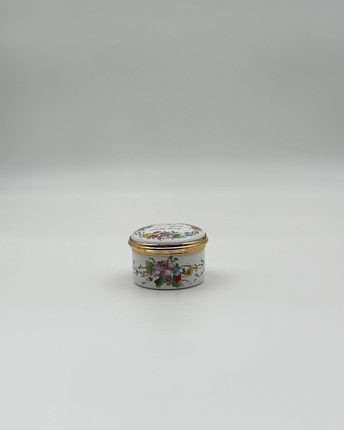 Halcyon Days Enamel Trinket Box – “For You With Love” – England