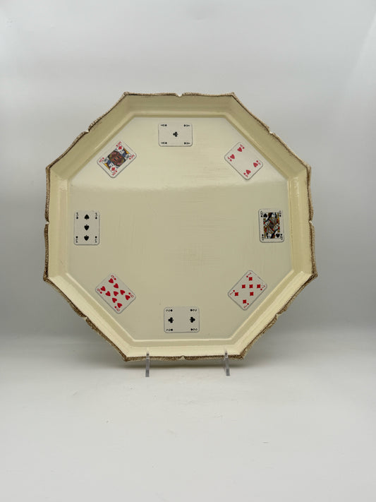 Vietri Playing Cards Octagonal Serving Tray Made In Italy