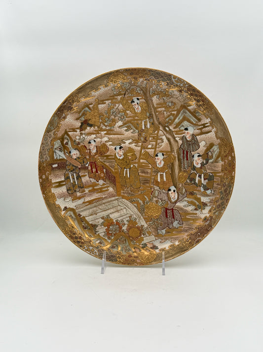 Antique Japanese Satsuma "One Hundred Boys" Charger