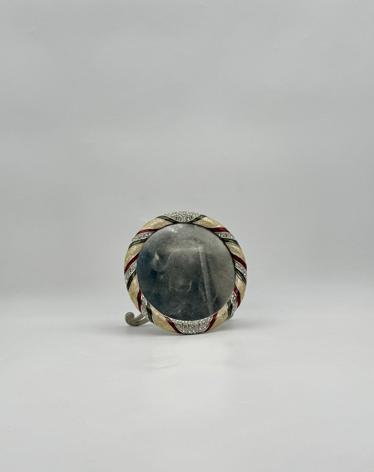 Jay Strongwater Round Patriotic Enamel Frame with Swarovski Crystals