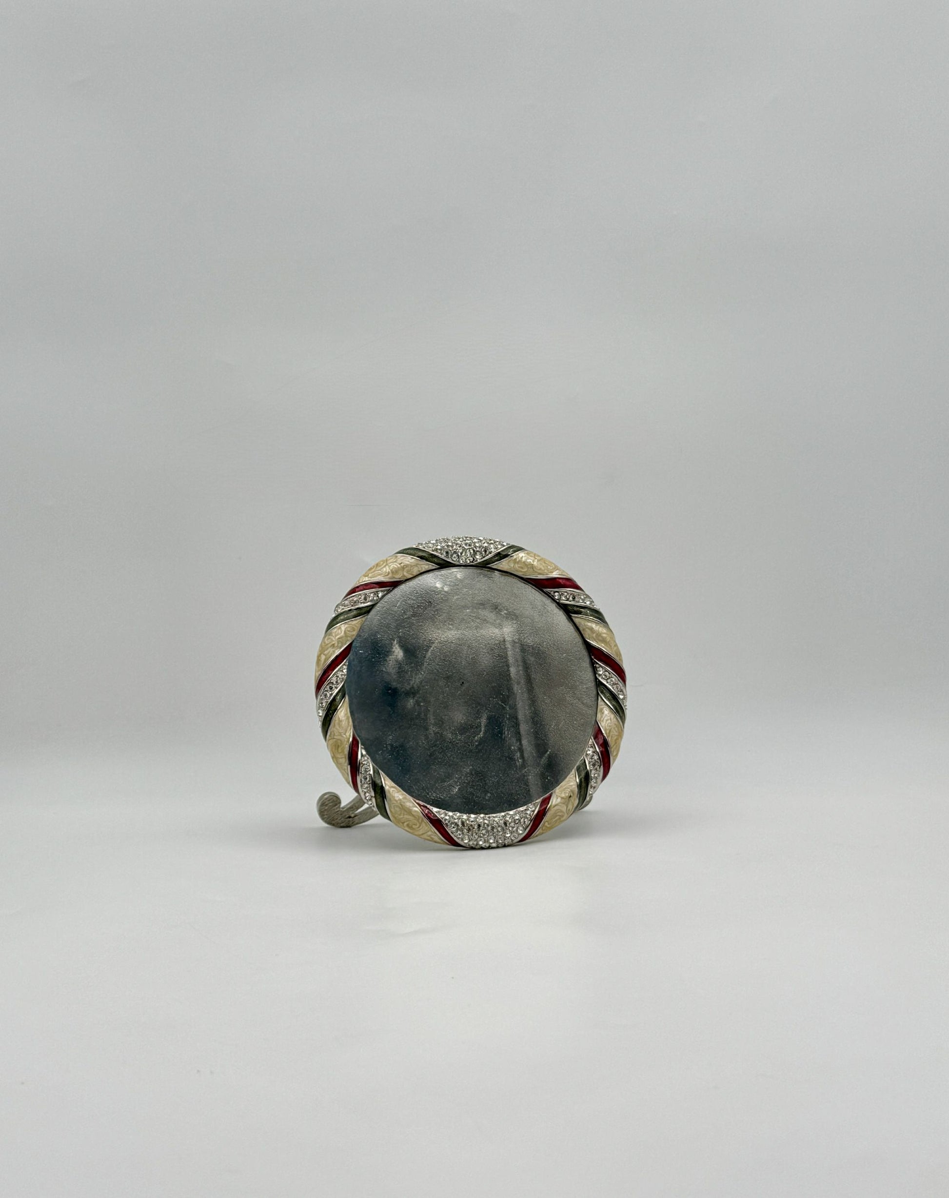 Jay Strongwater Round Patriotic Enamel Frame with Swarovski Crystals