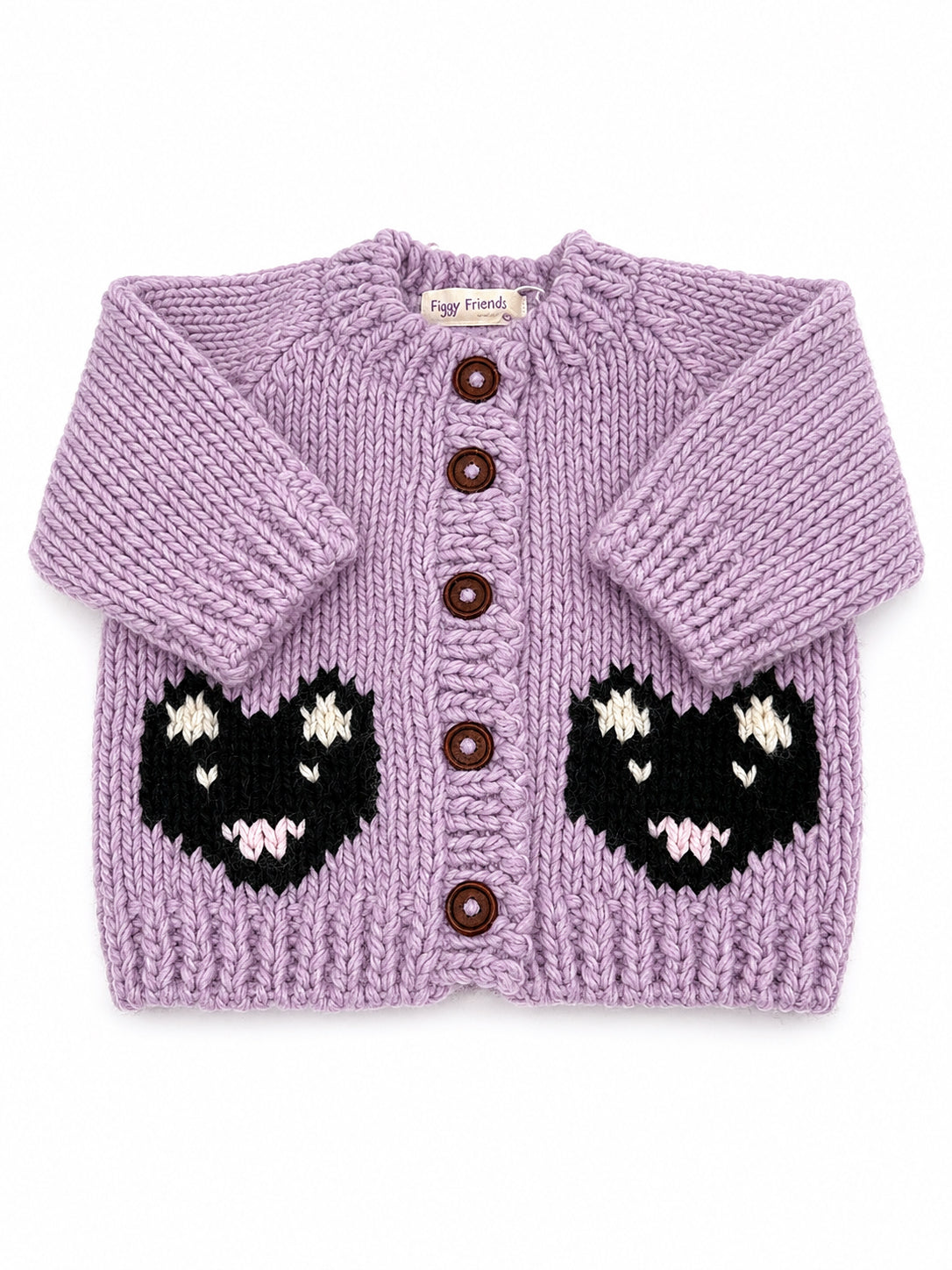Black Cat Button Up Cardigan Sweater Size 12-24 Months
