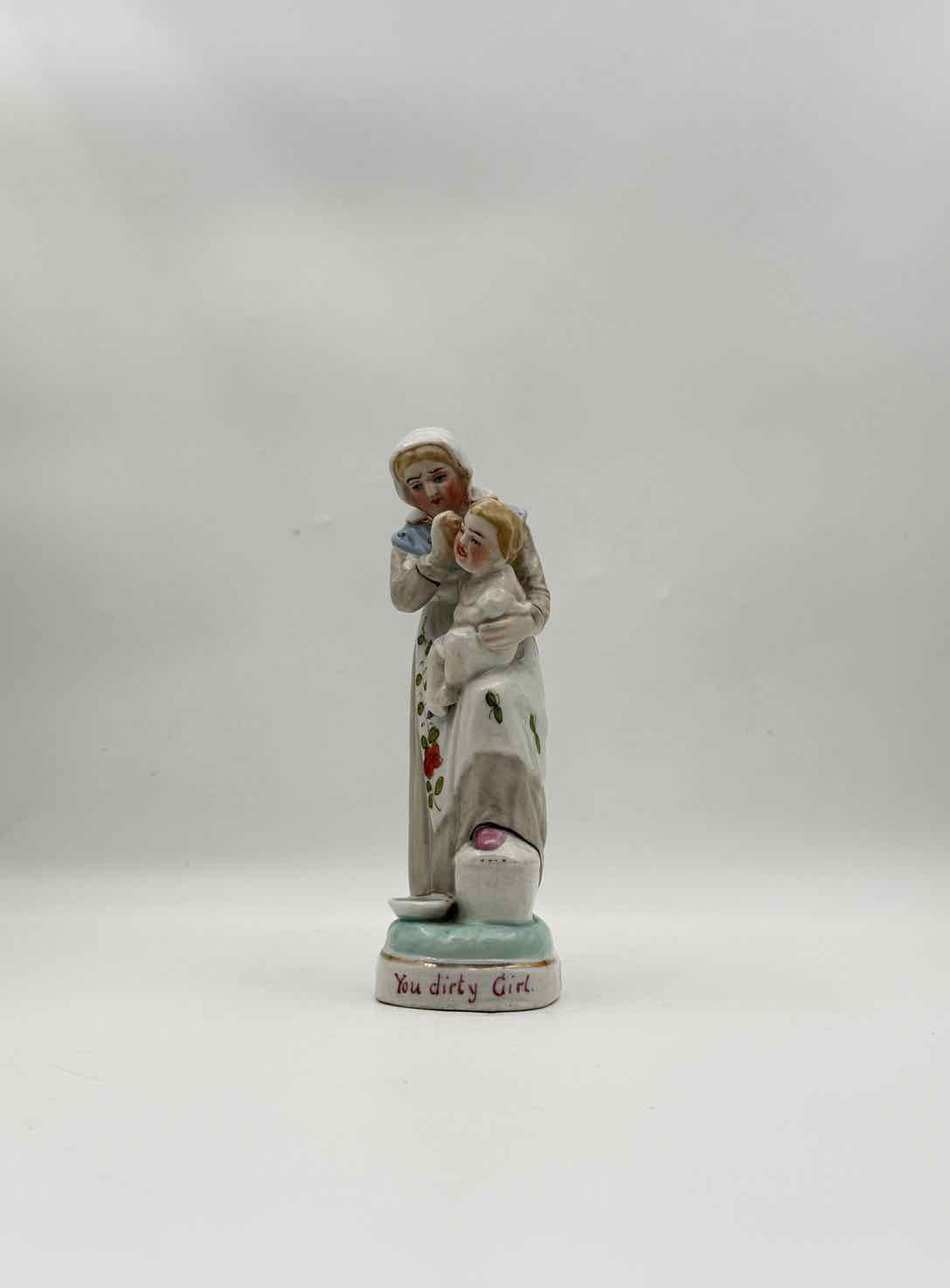 Antique Elbogen Bisque Figurines Naughty Boy Dirty Girl Pair Decor Art