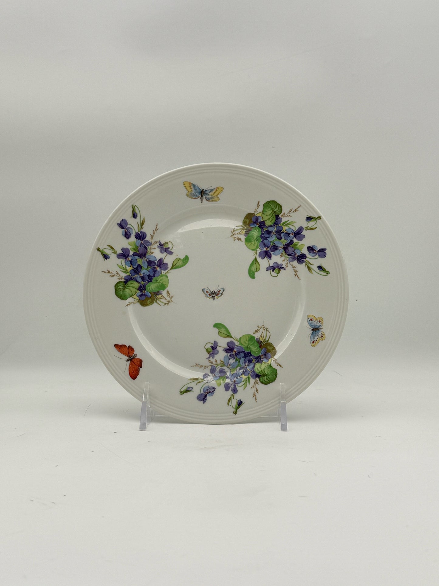 Limoges Butterflies And Violets Plate Made In France
