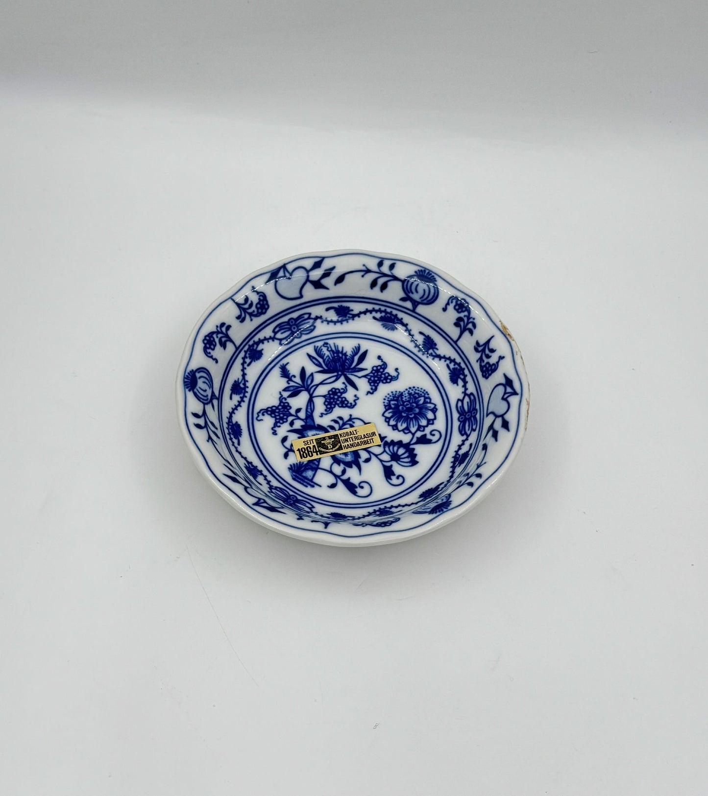German Blue & White Onion (Zwiebelmuster) Small Porcelain Bowl