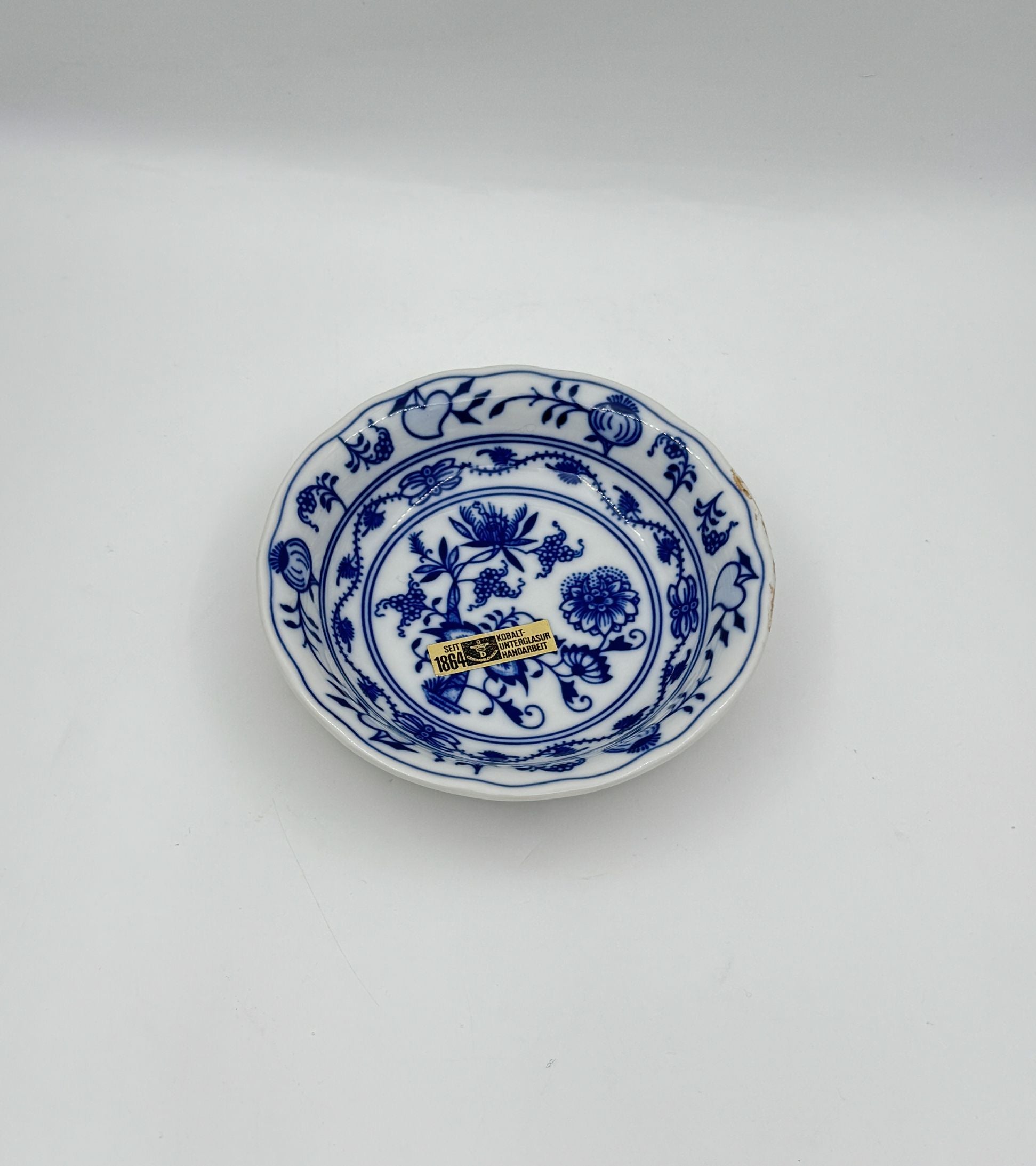 German Blue & White Onion (Zwiebelmuster) Small Porcelain Bowl