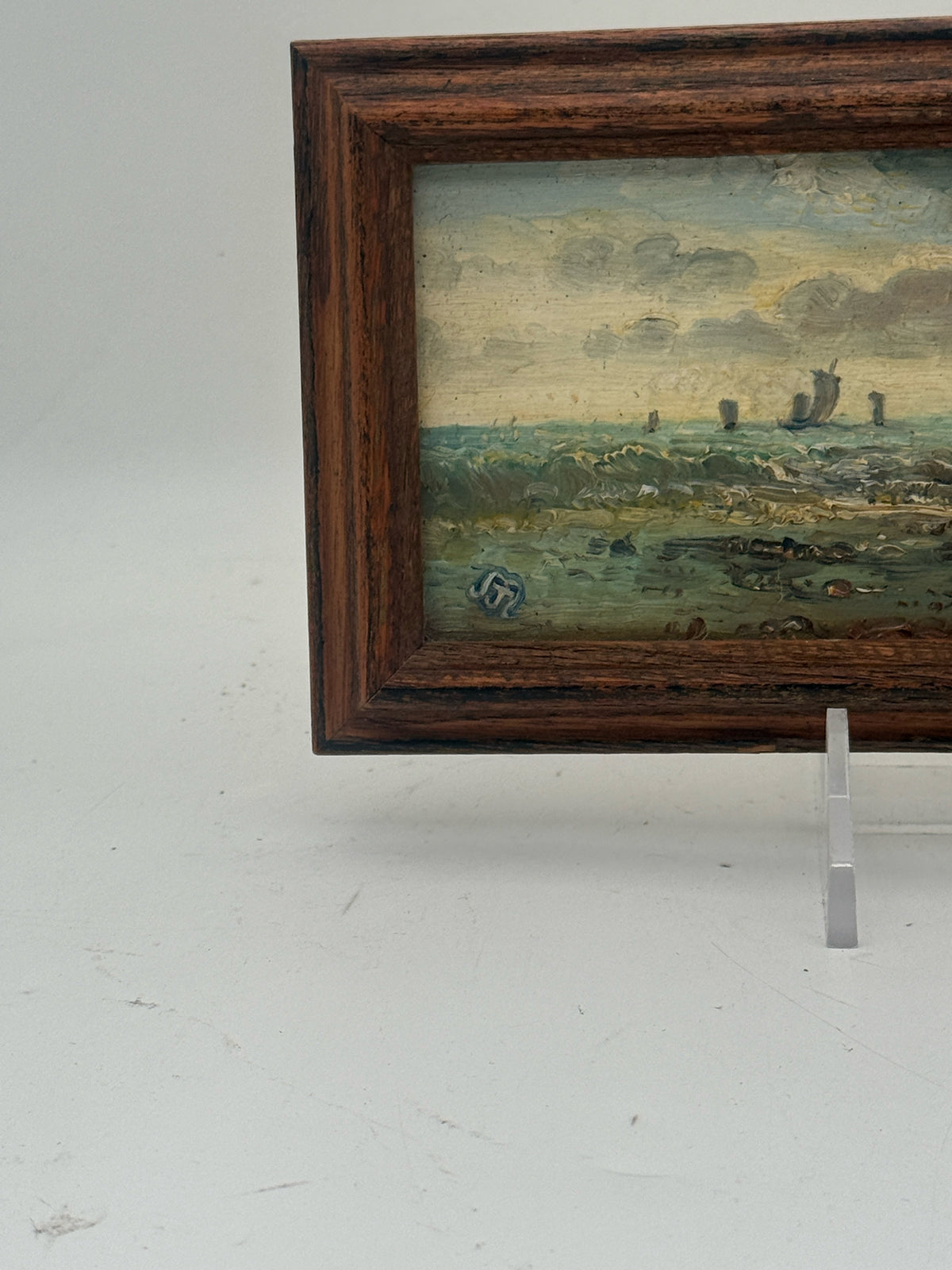 Miniature Framed Painting Of A Shipwreck- Signed By Artist