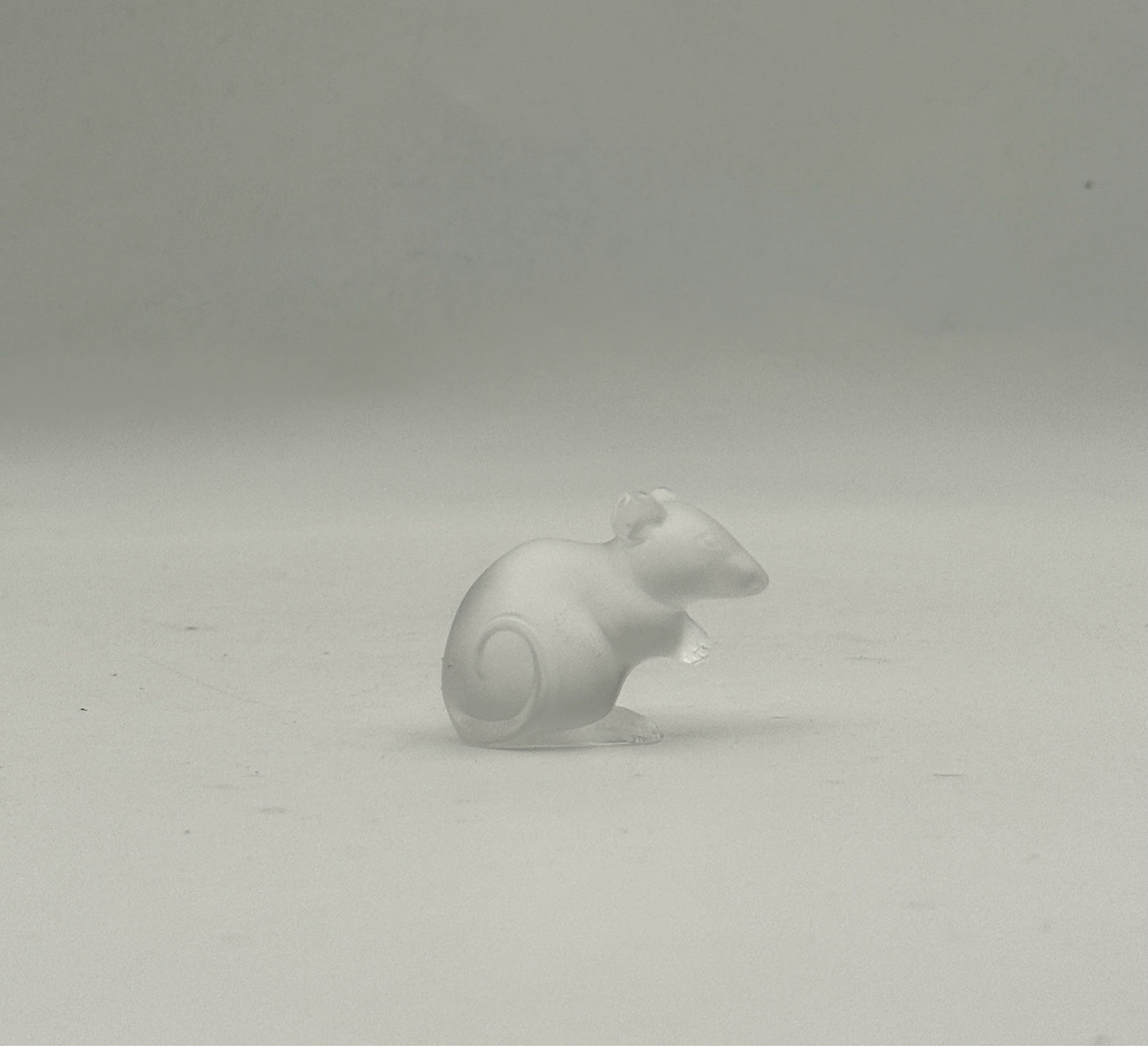 Lalique Crystal Mouse Figurine With Box
