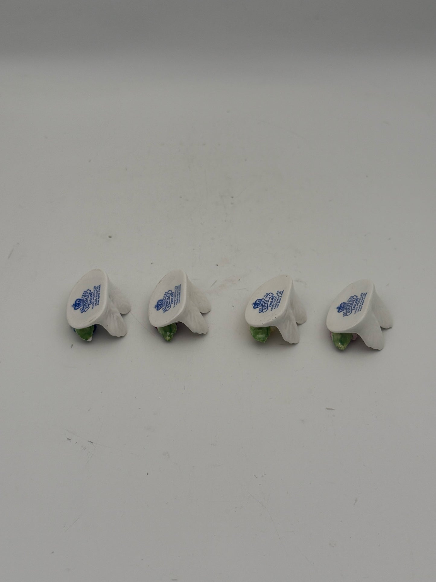 Vintage Porcelain Flower Placecard Holders- Set Of 12