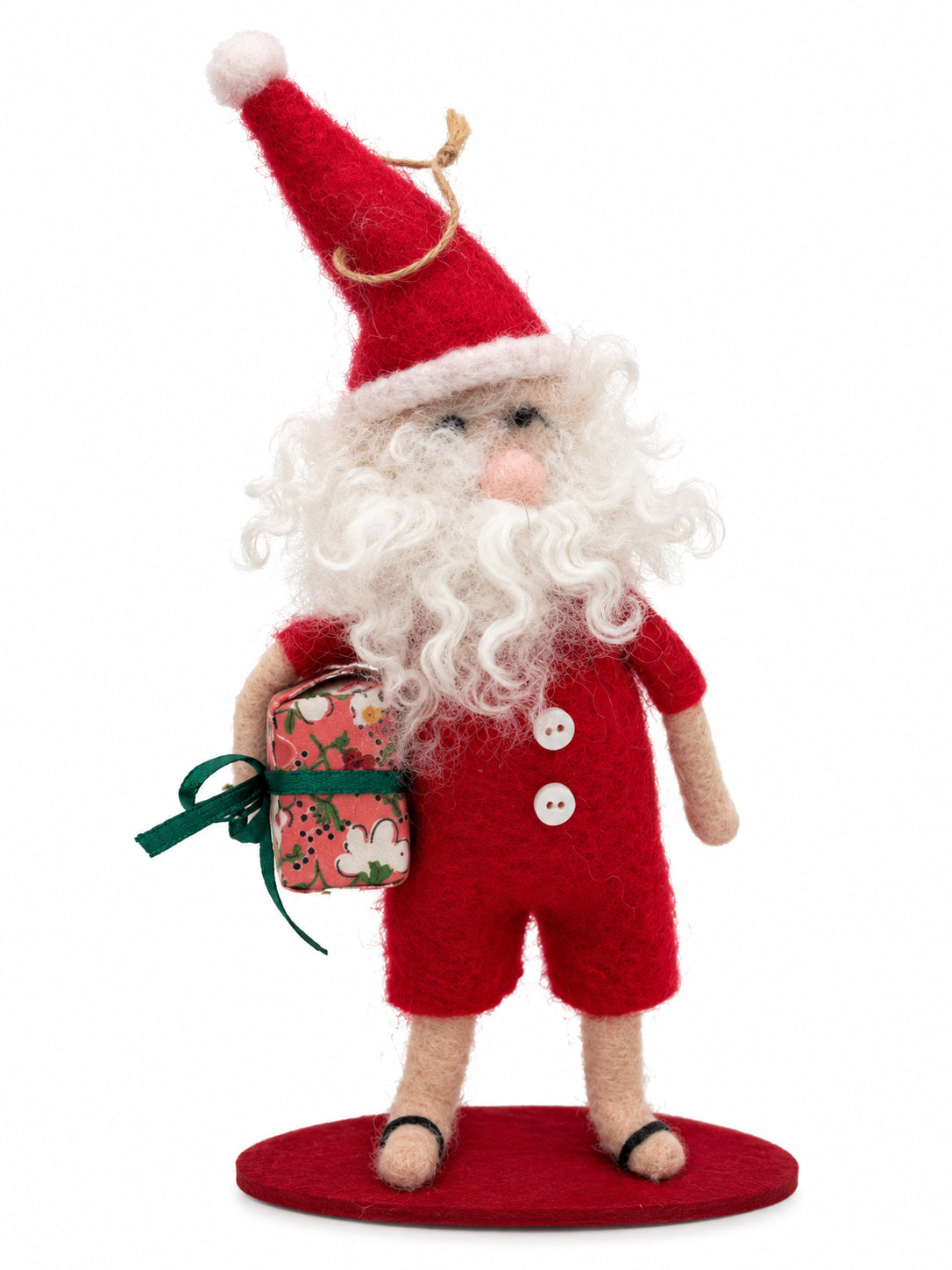 Felt Surfing Santa Ornament