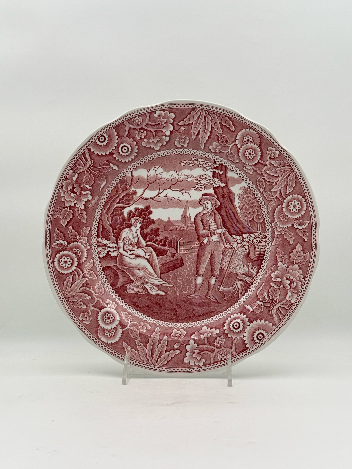 Spode Georgian Series Red Plates- Set Of 6