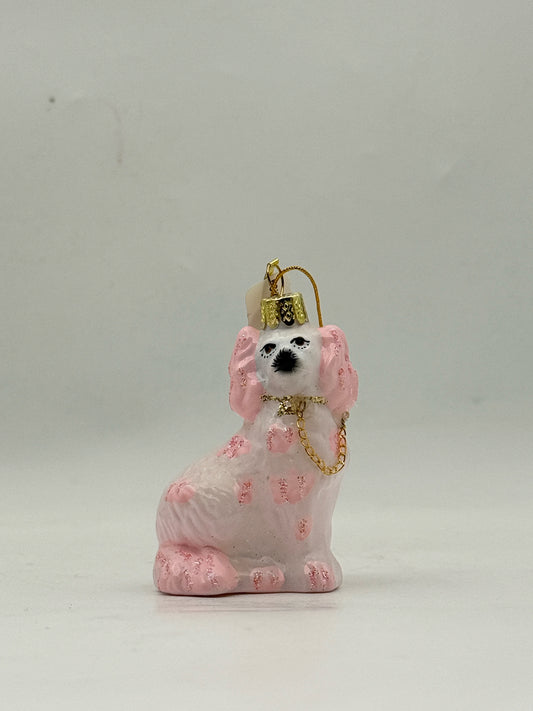 Pink Staffordshire Spaniel Dog Ornament