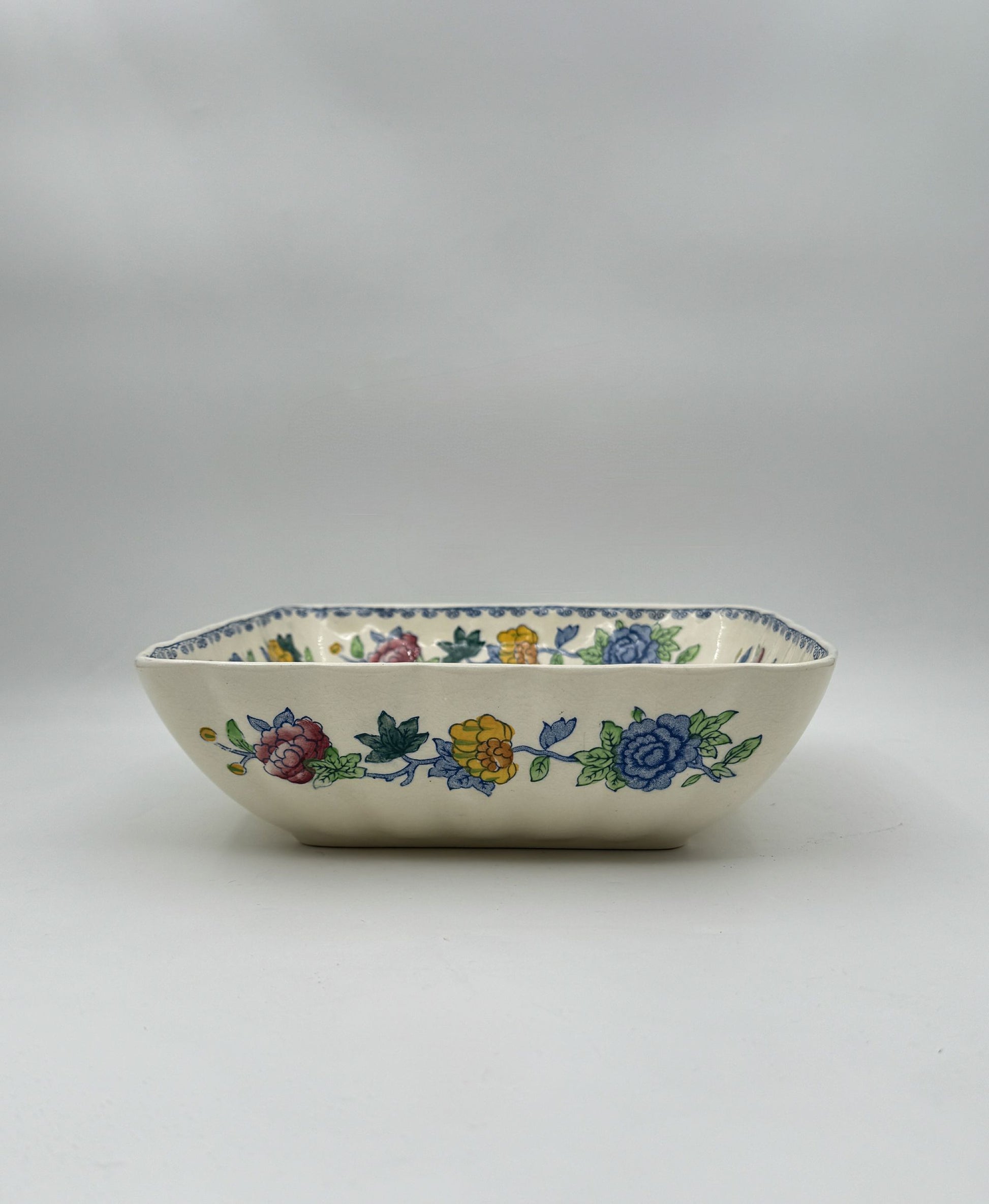 Vintage Mason’s “Plantation Colonial” Square Bowl – English Ironstone