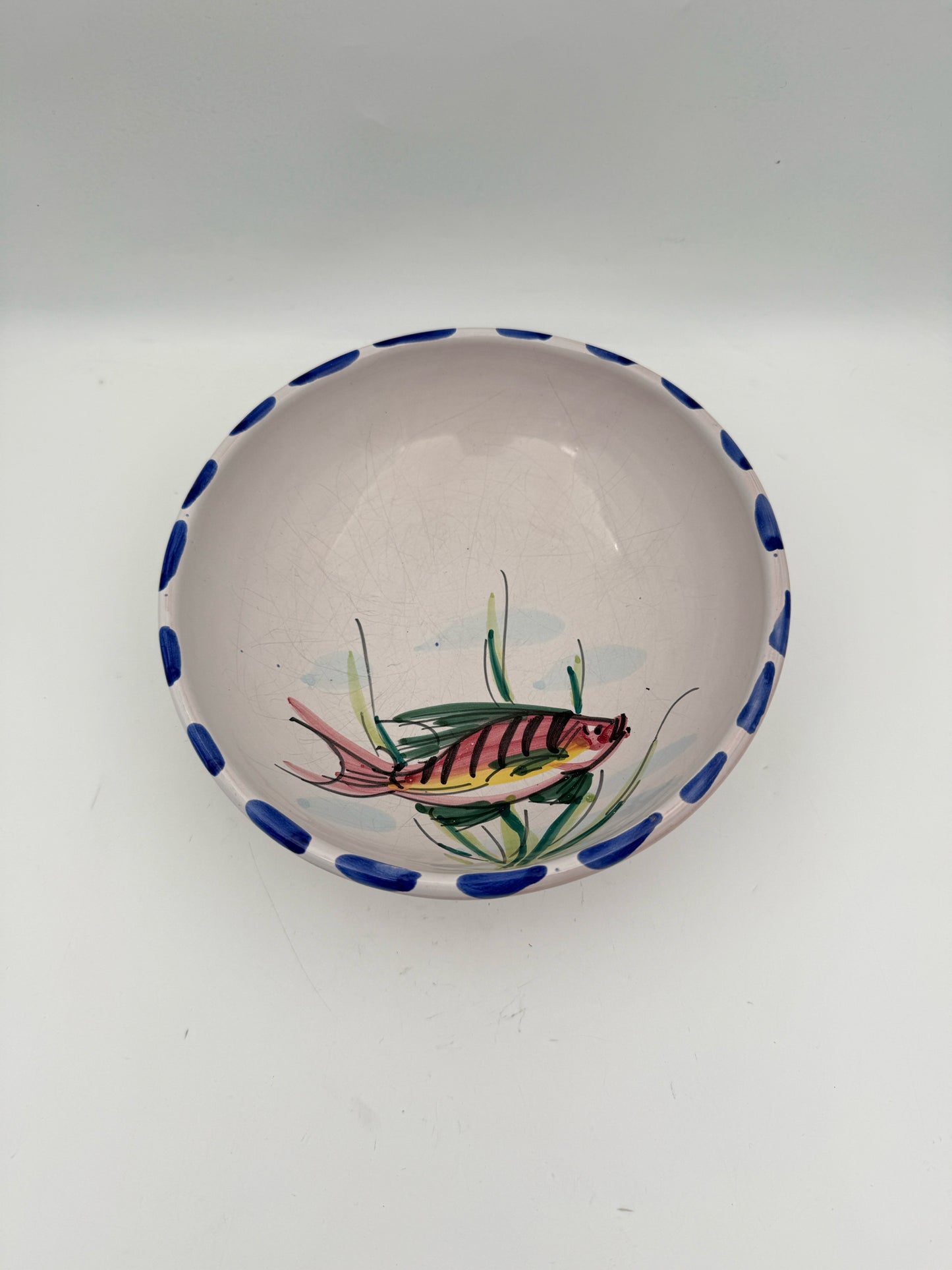 Vietri Al Mare  Handpainted Fish Bowls Made In Italy- Set Of 7