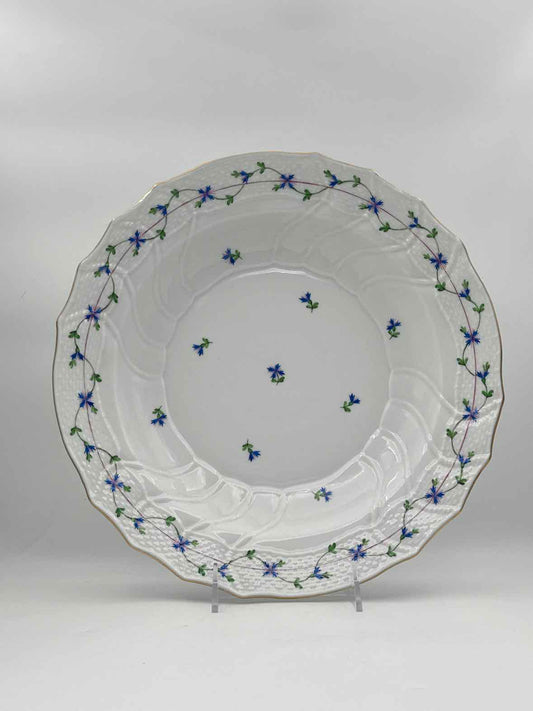 Herend "Blue Garland" Large Scroll Rimmed Bowl