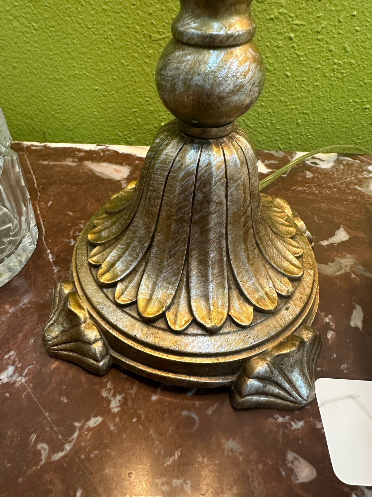 Pair of Candlestick style Buffet Lamps With Silk Shades