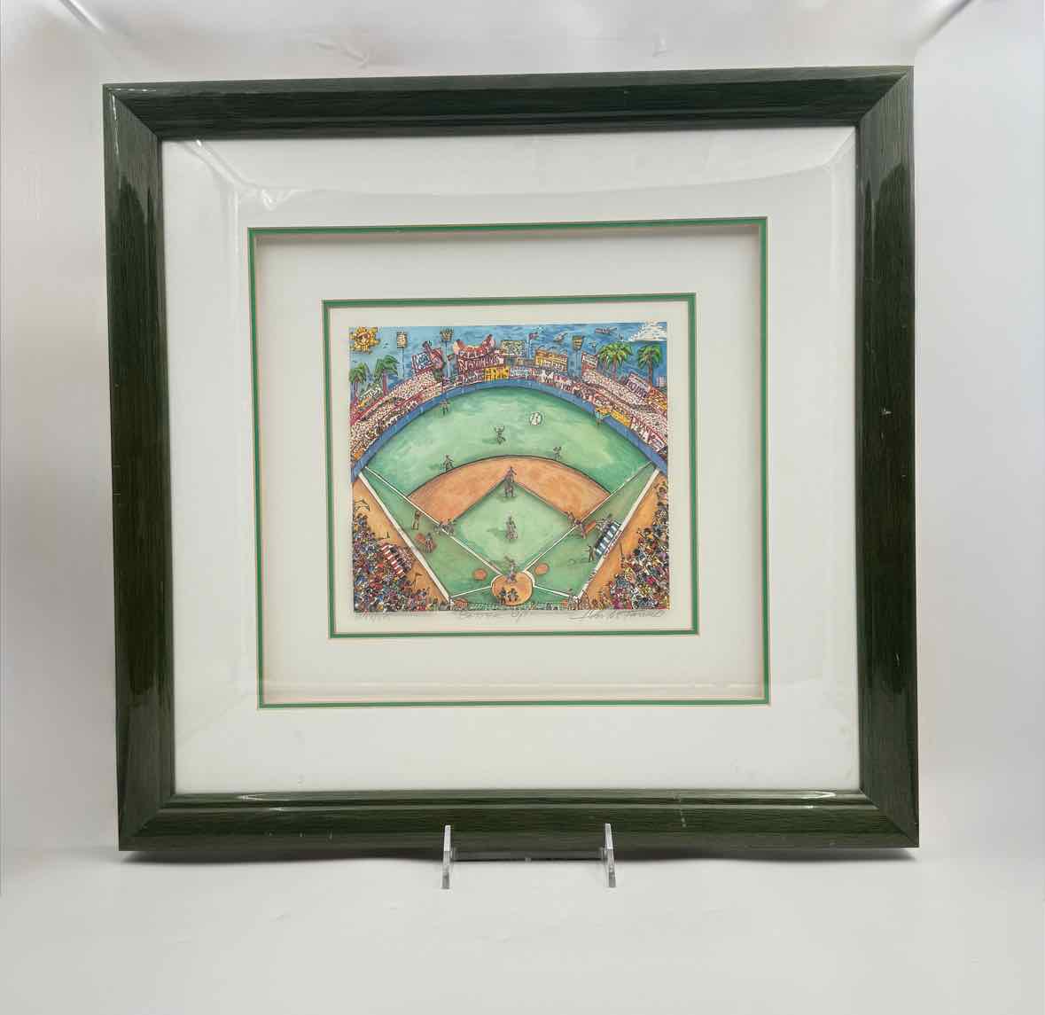 Charles Fazzino Batter Up Framed 3D Serigraph 1995