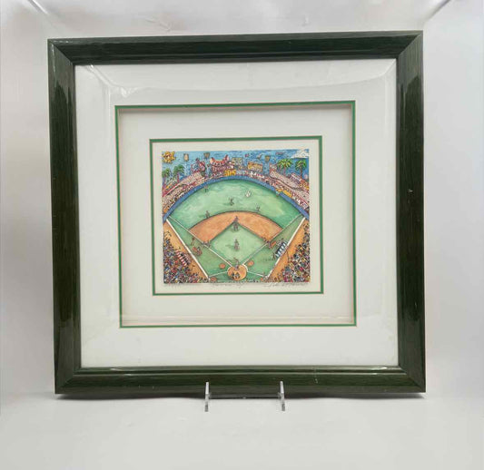 Charles Fazzino Batter Up Framed 3D Serigraph 1995