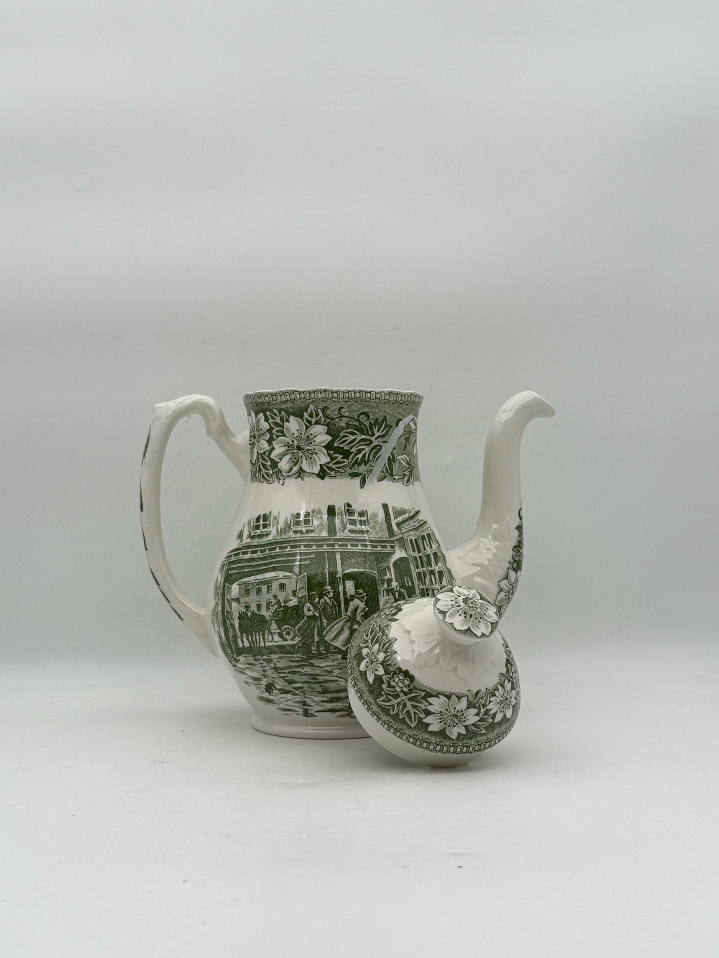 Staffordshire "Coaching Taverns 1828" Coffee Pot