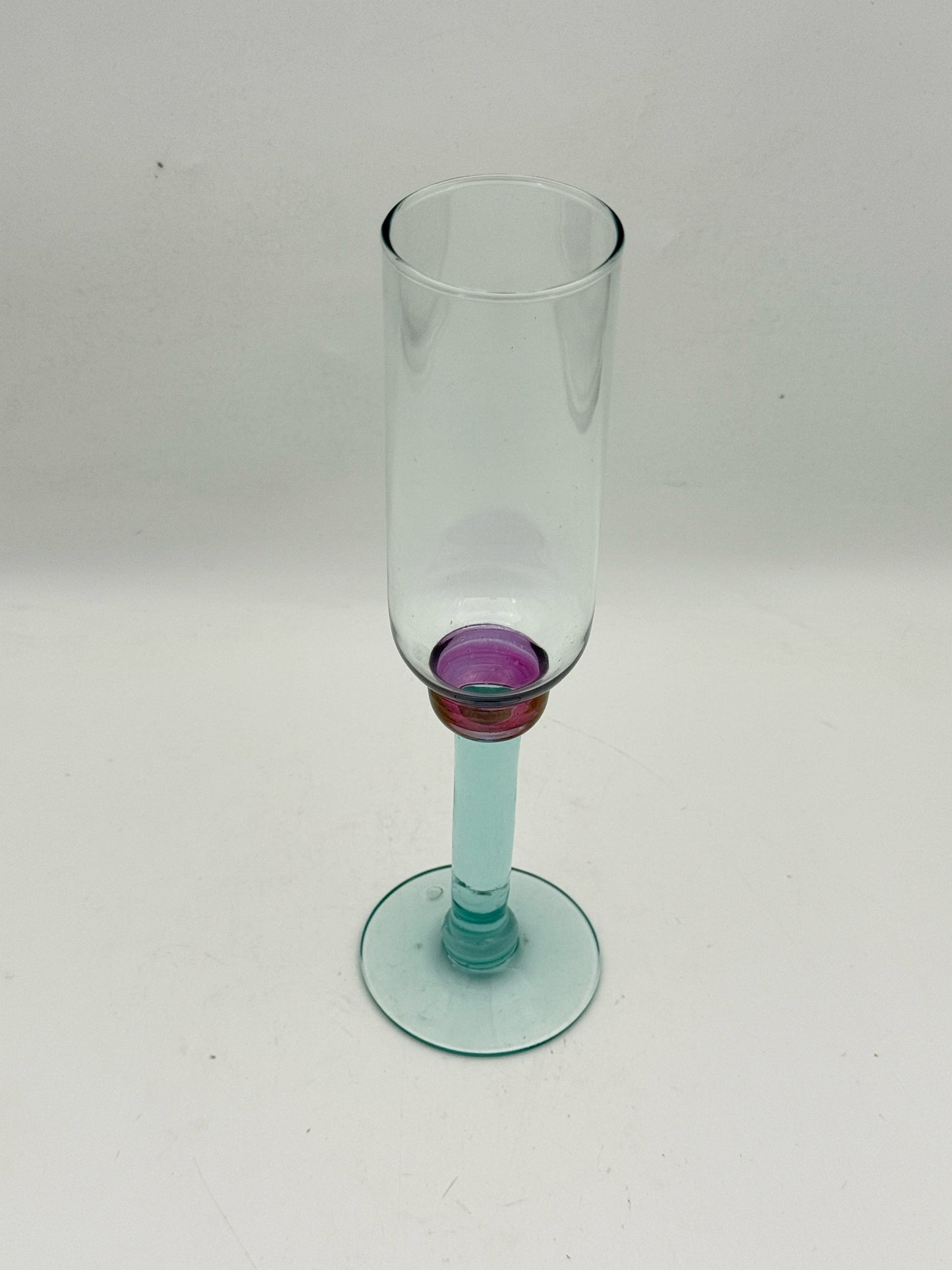 Pfaltzgraff Juniper Green And Purple Champagne Flutes- Set Of Four