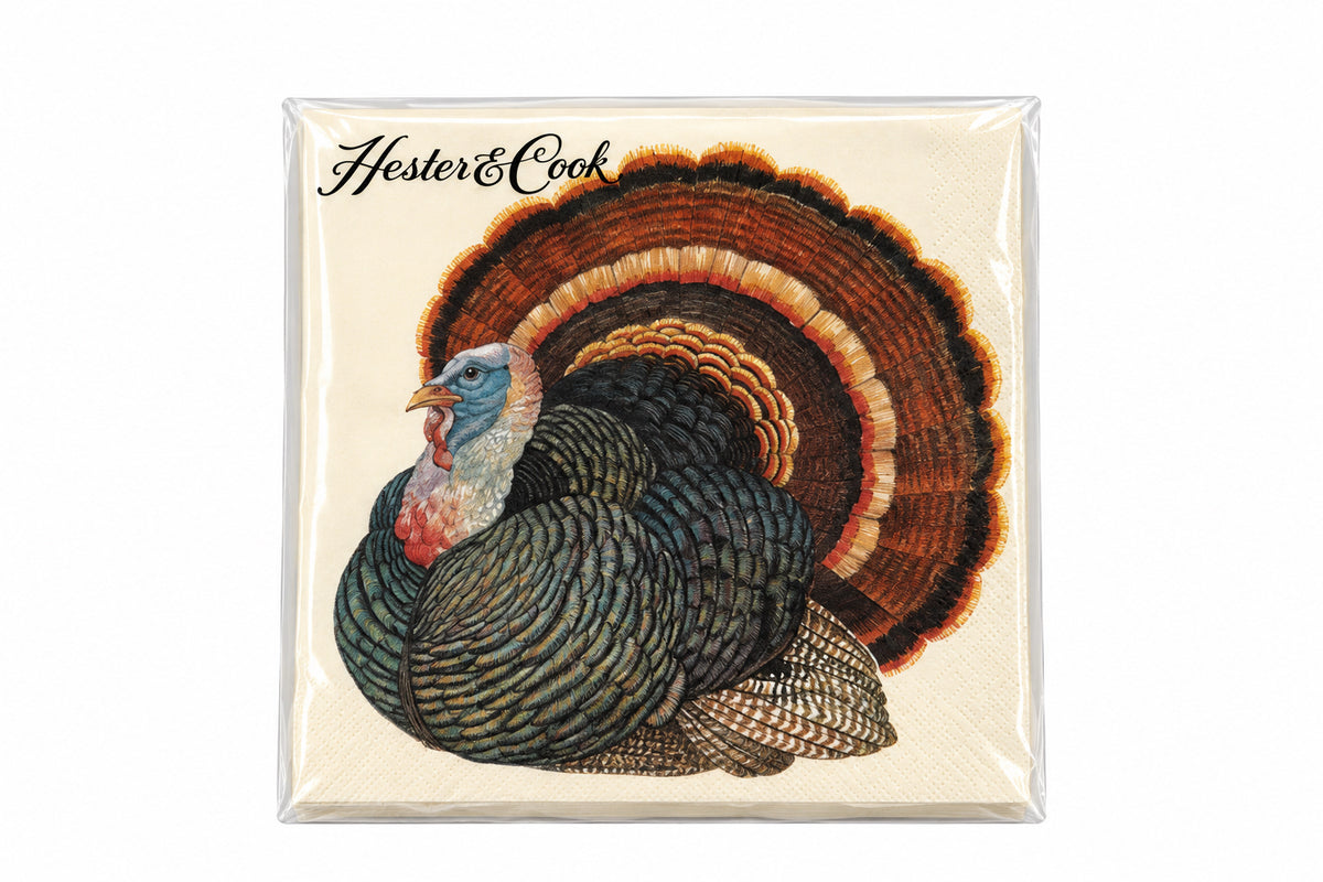 Heritage Turkey Square Cocktail Napkins- Set Of 20