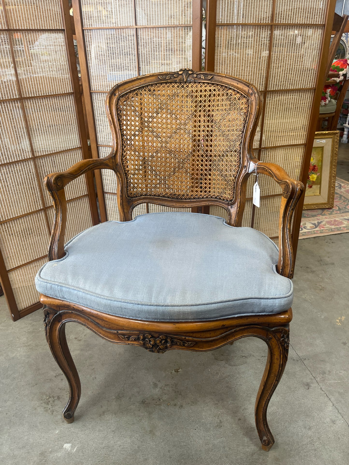 Reproduction French Cane Back Bergere Chair