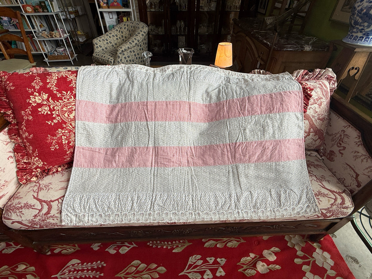 Vintage Pink And White Crib Quilt
