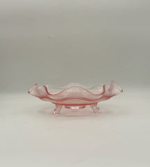 Vintage Anchor Hocking Pink 3 Footed Candy Nut Dish