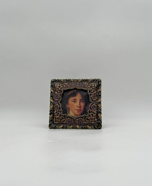 Jay Strongwater Square Pink & Green Frame with Swarovski Crystals