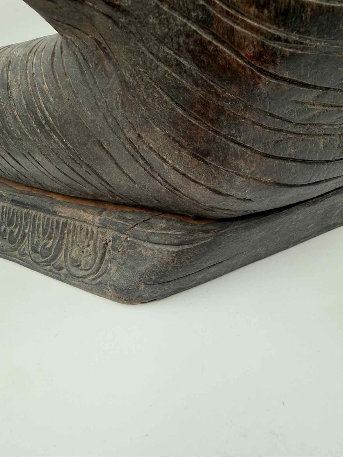 Large Ironwood Southeast Asian Carved Buddha Statue