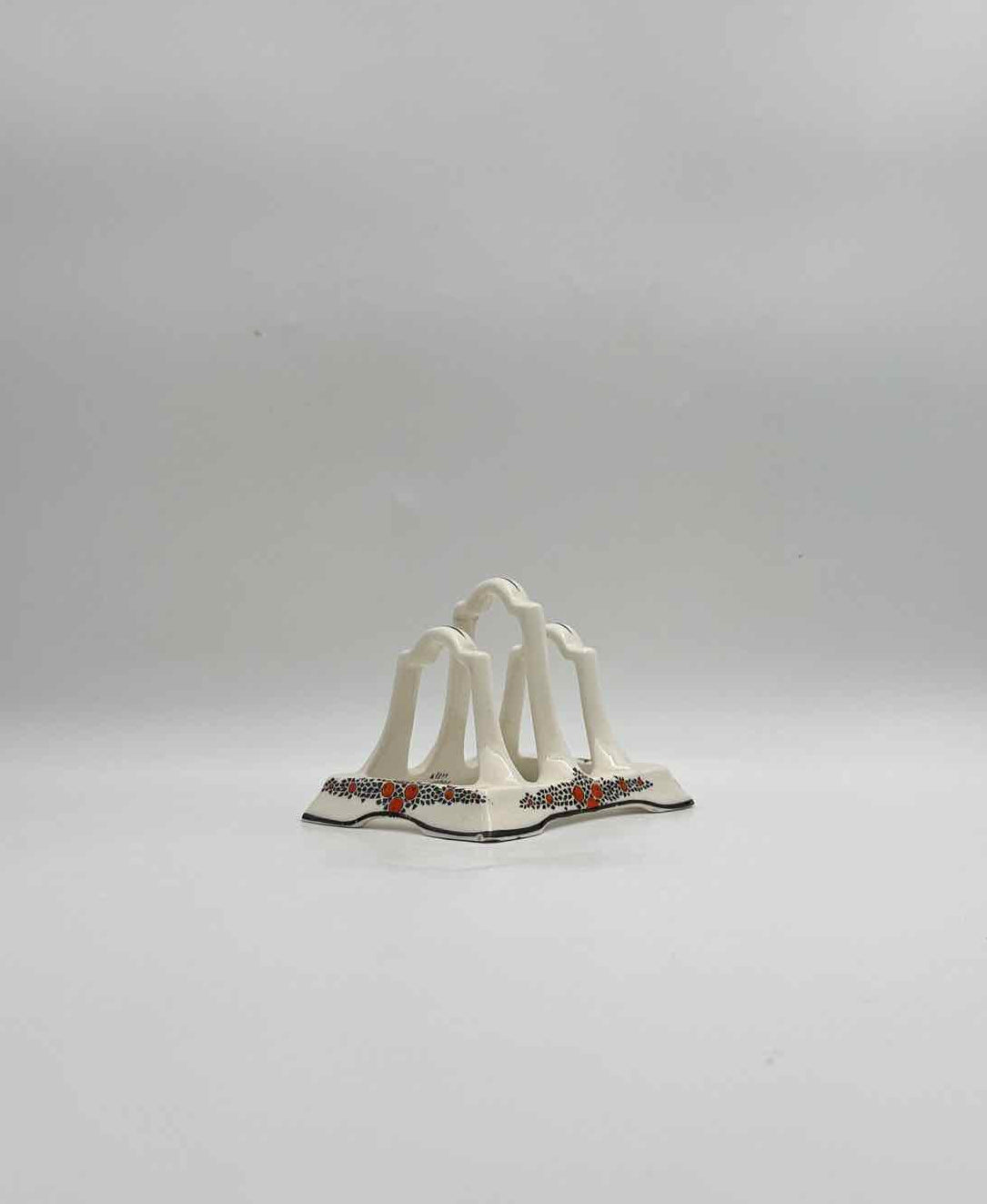 Antique Crown Ducal Orange Tree Toast Rack England Art Deco Decor