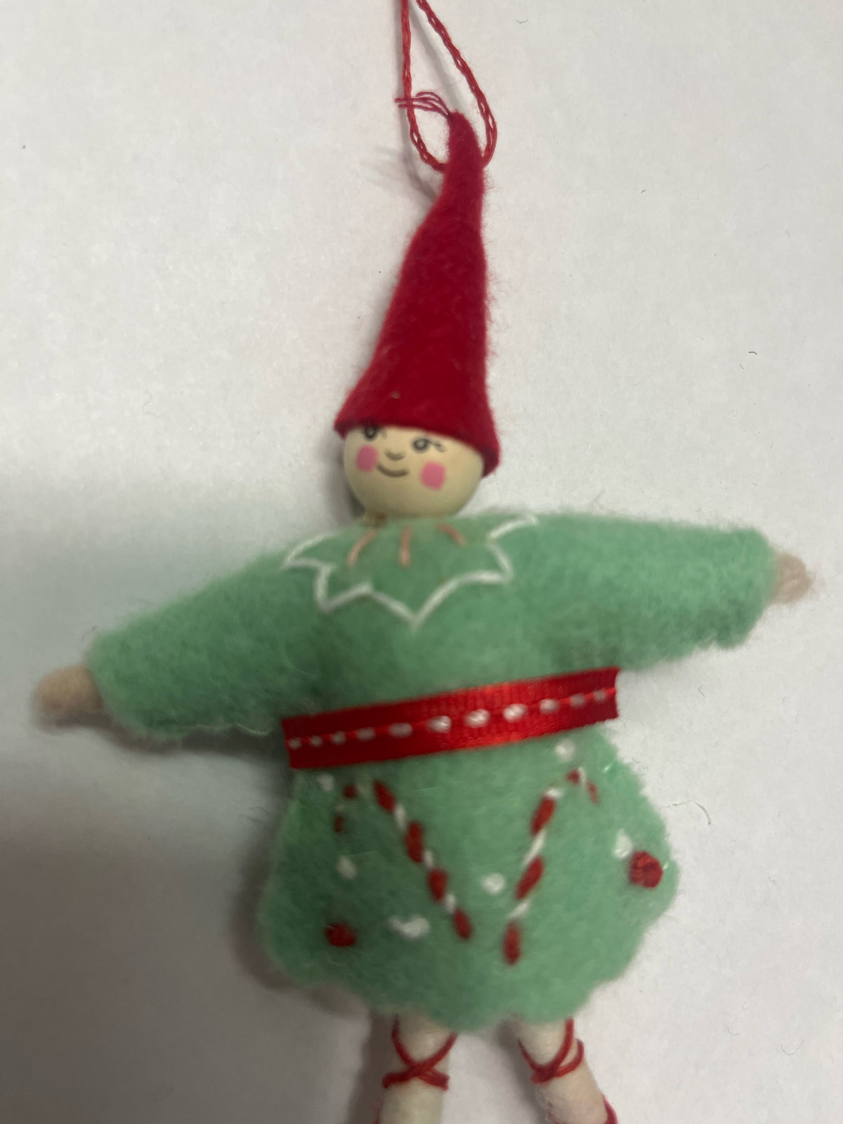 Pixie Ornament With Embroidered Dress