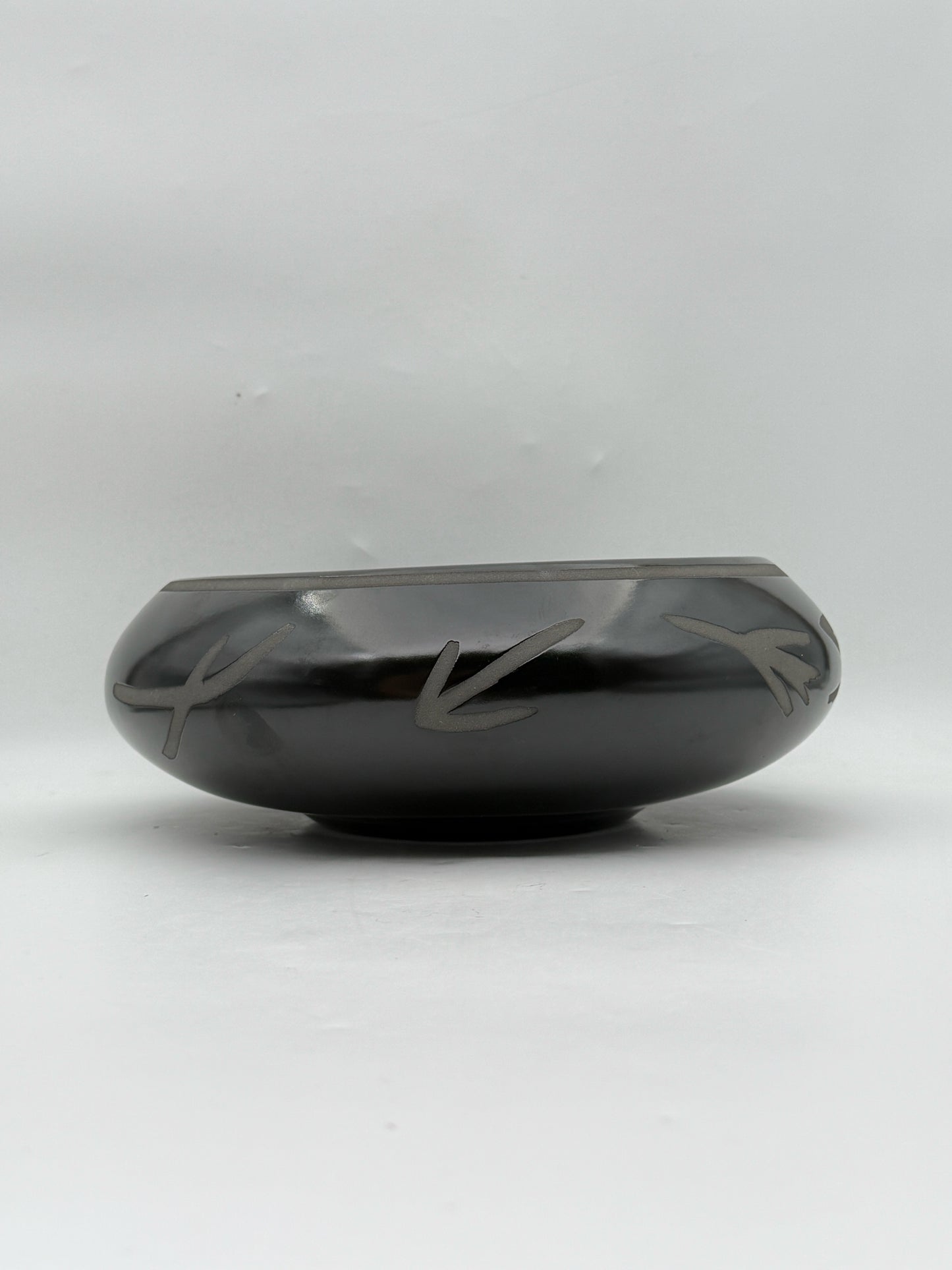 George And Georgene Garrett Signed Black Pottery Bowl