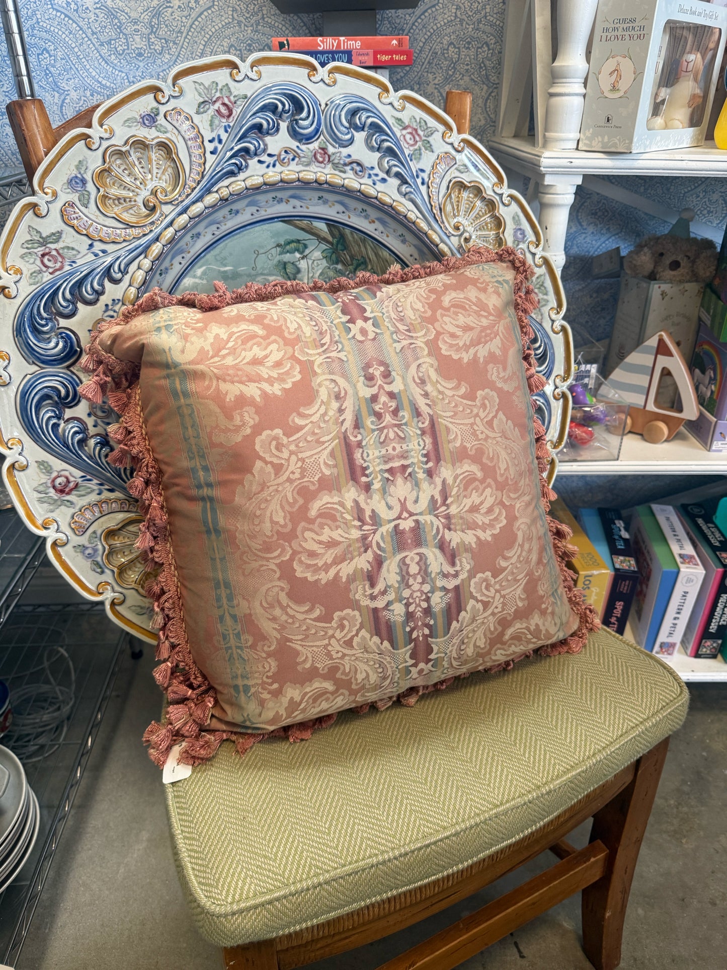 Pink Tassel Decorative Pillow