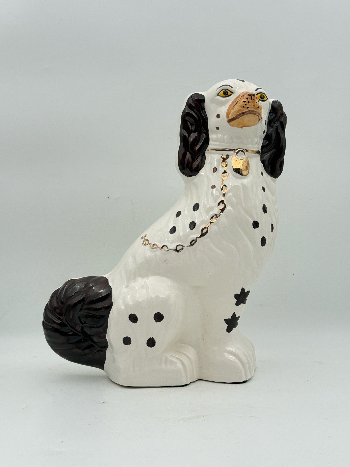 Pair Of Staffordshire Style Ceramic Spaniel Dogs