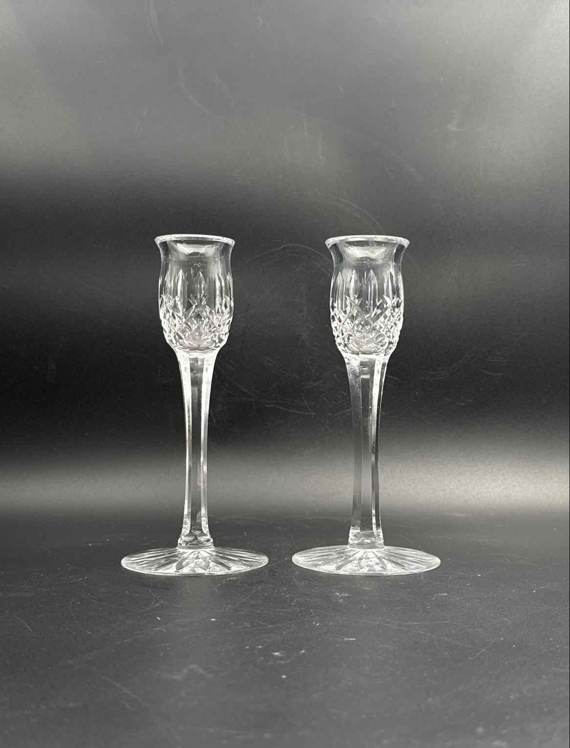 Waterford Crystal Candlesticks Pair Cut Crystal Candle Holders Decor