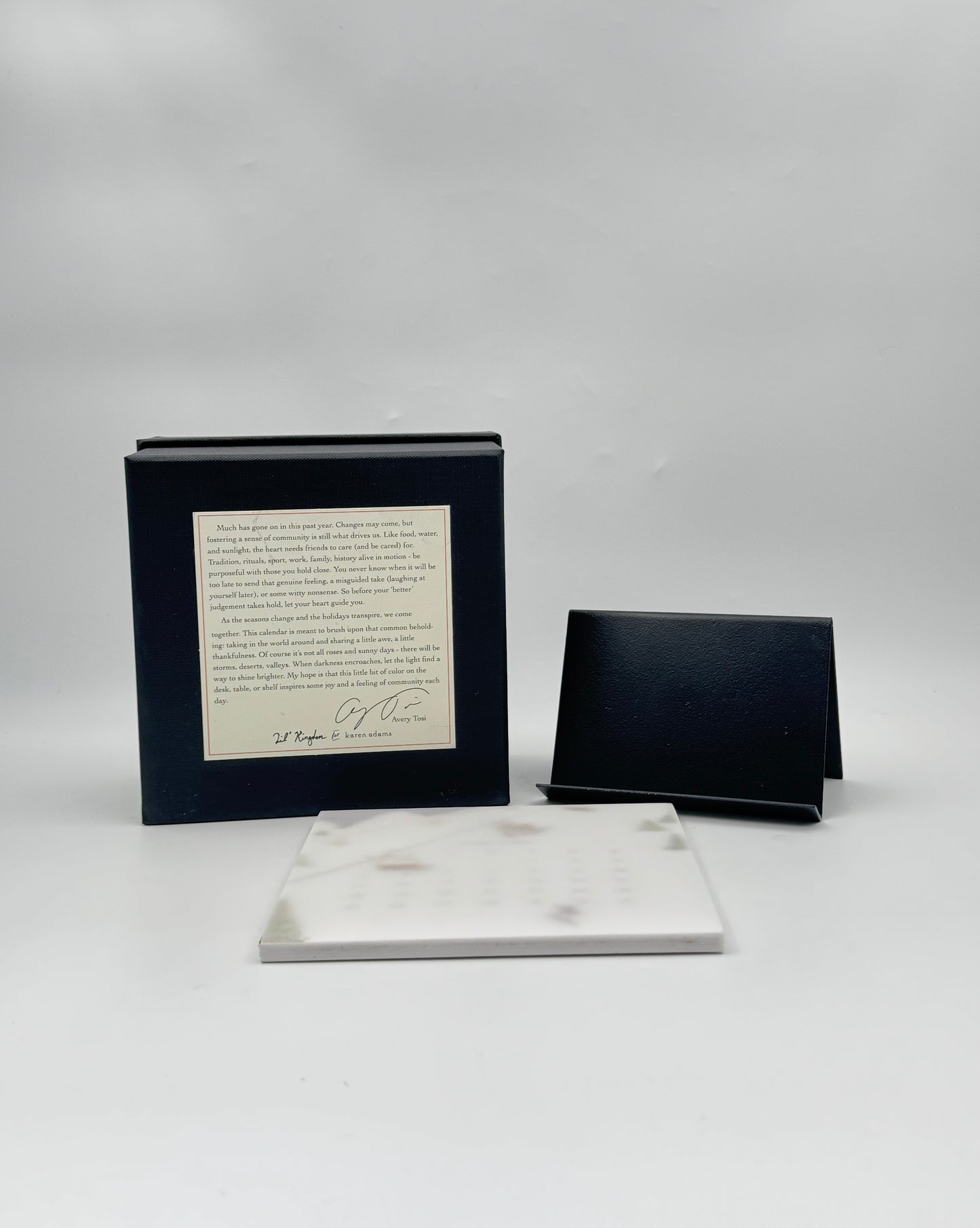 Karen Adams “Tailored” Desk Calendar – 2026 – Boxed with Easel