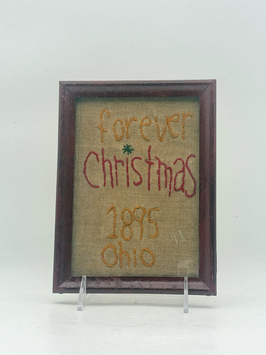 Framed "ABC's" Embroidery Sampler In Wood Frame