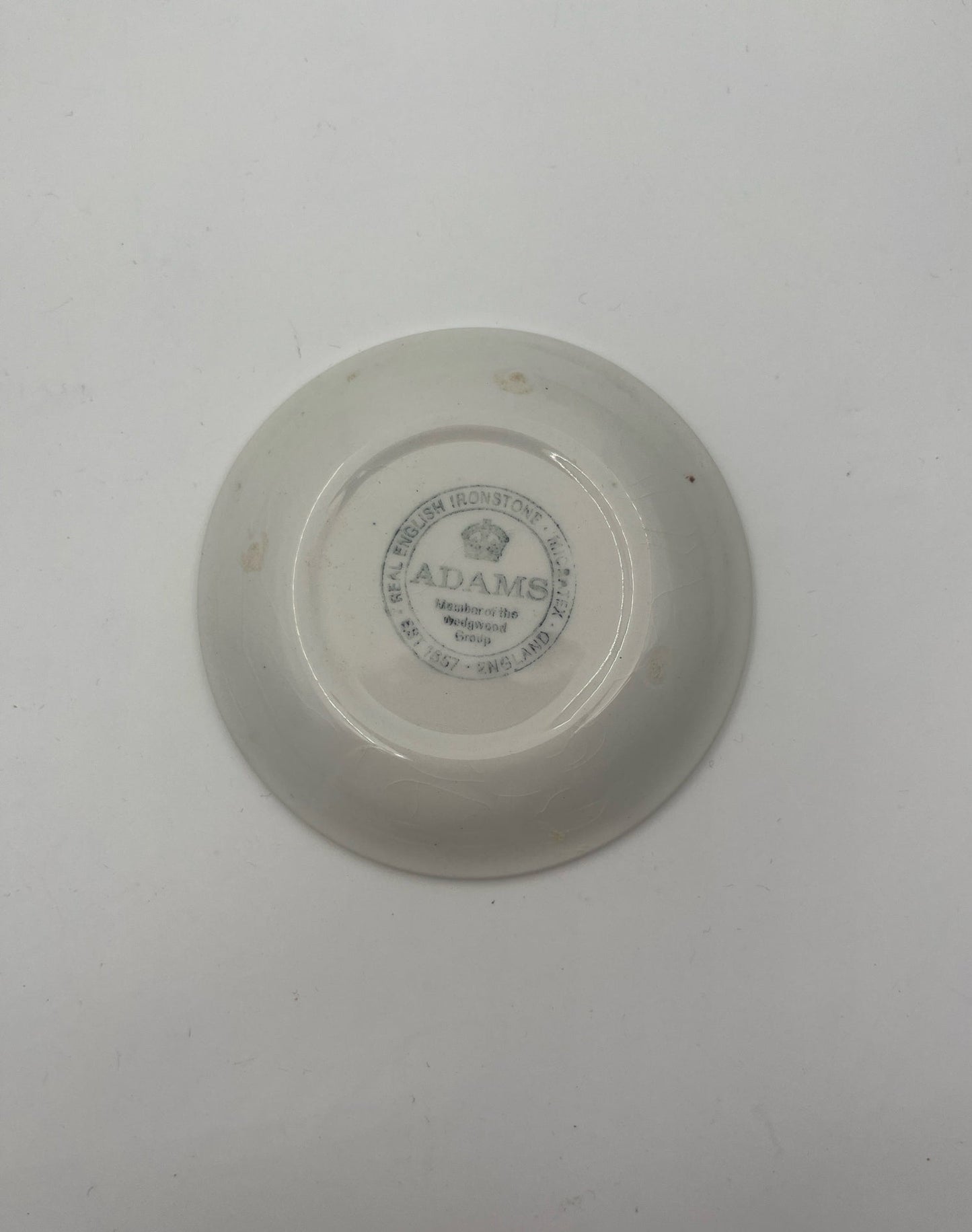 Adams English Ironstone Butter Pat – Blue Floral with Rope Border