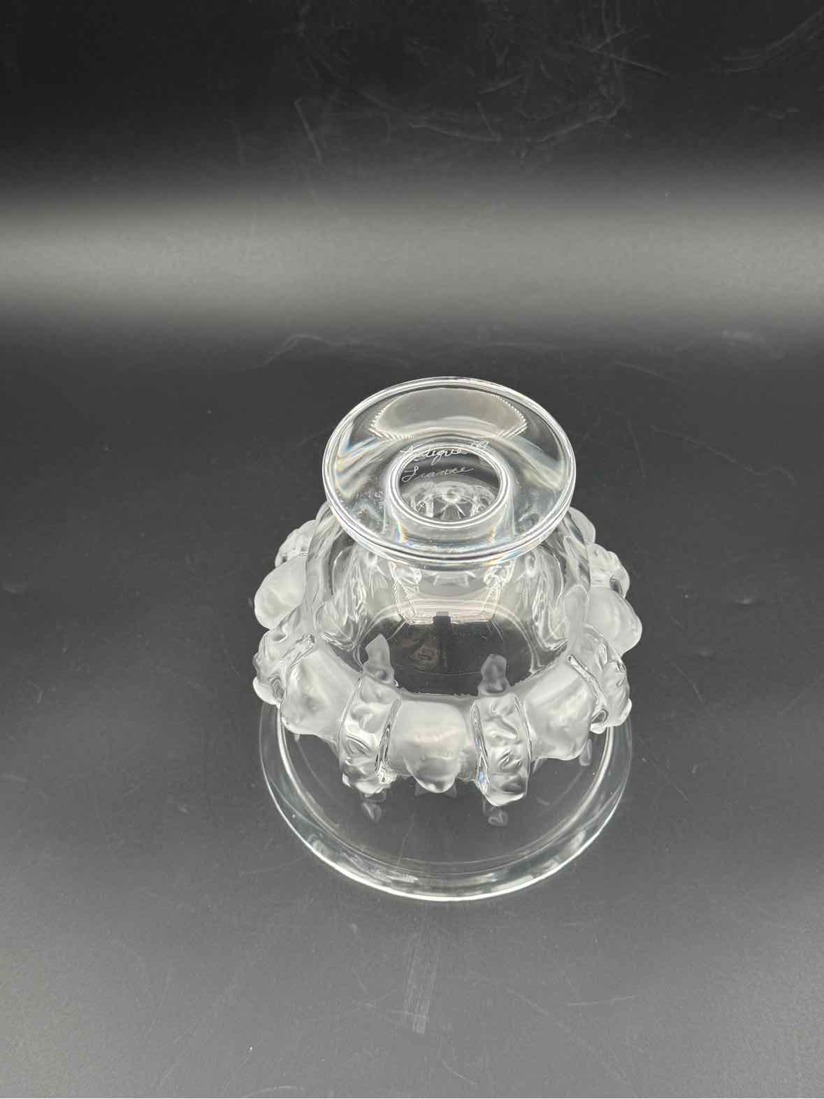 Lalique Crystal Dampierre Vase With Sparrows