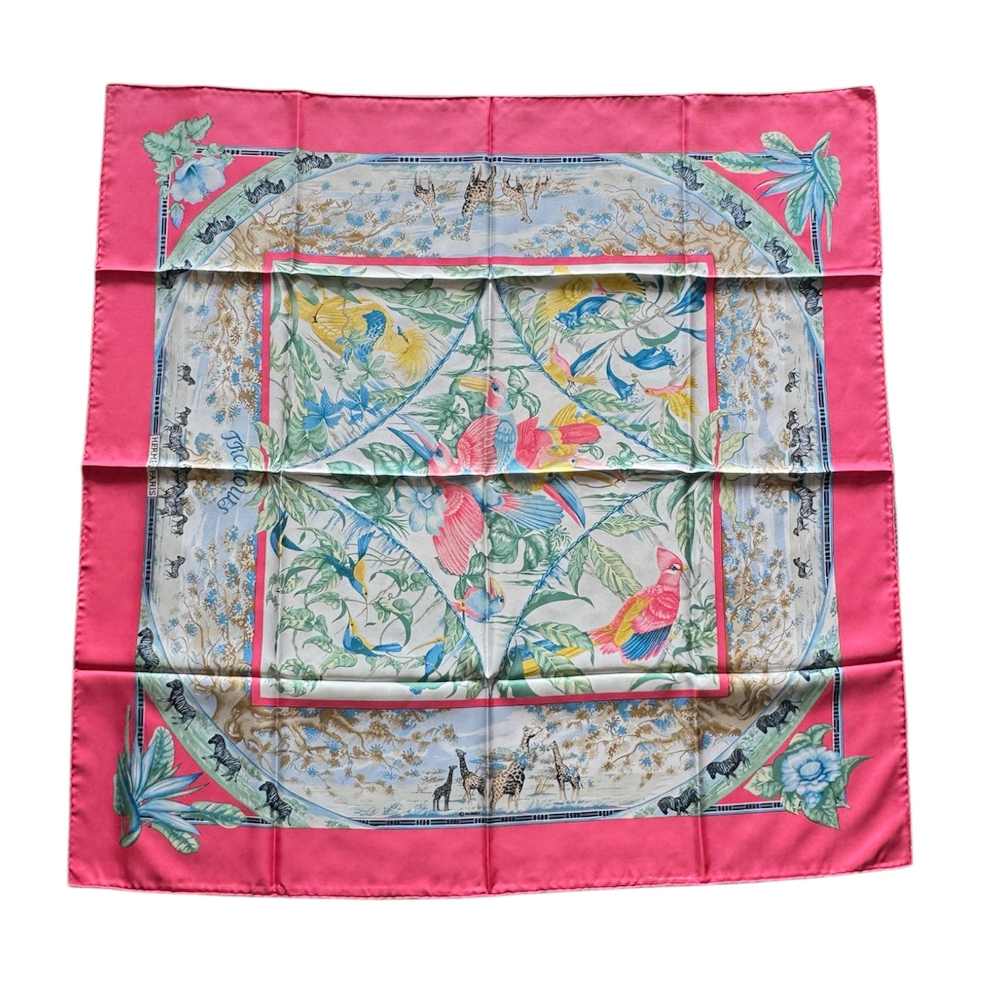 Hermès “Tropiques” Silk Scarf – 90 cm – Laurence Bourthoumieux, 1987