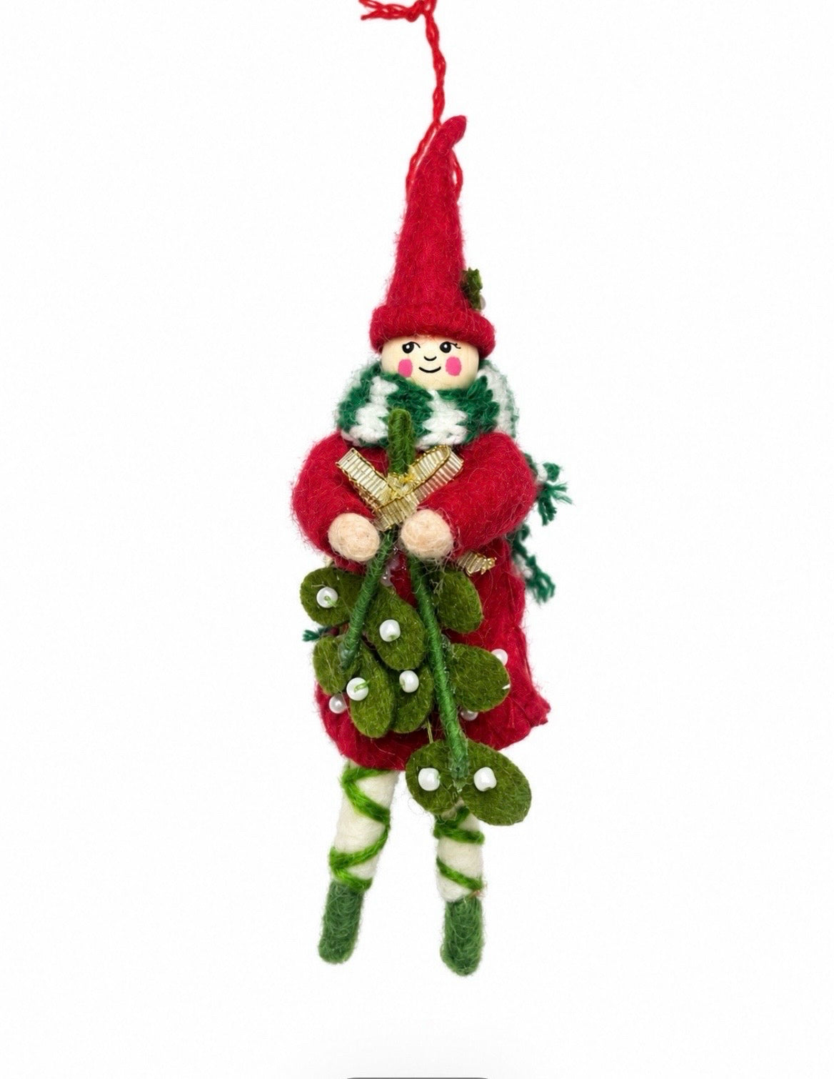 Pixie Ornament with Scarf abd Spray