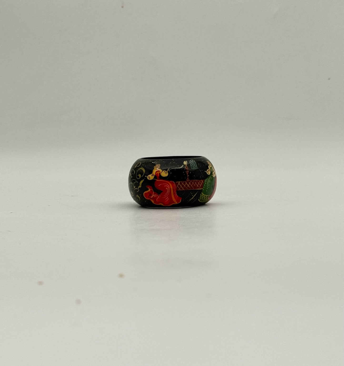 Handpainted Russian Folk Art Lacquer Napkin Rings