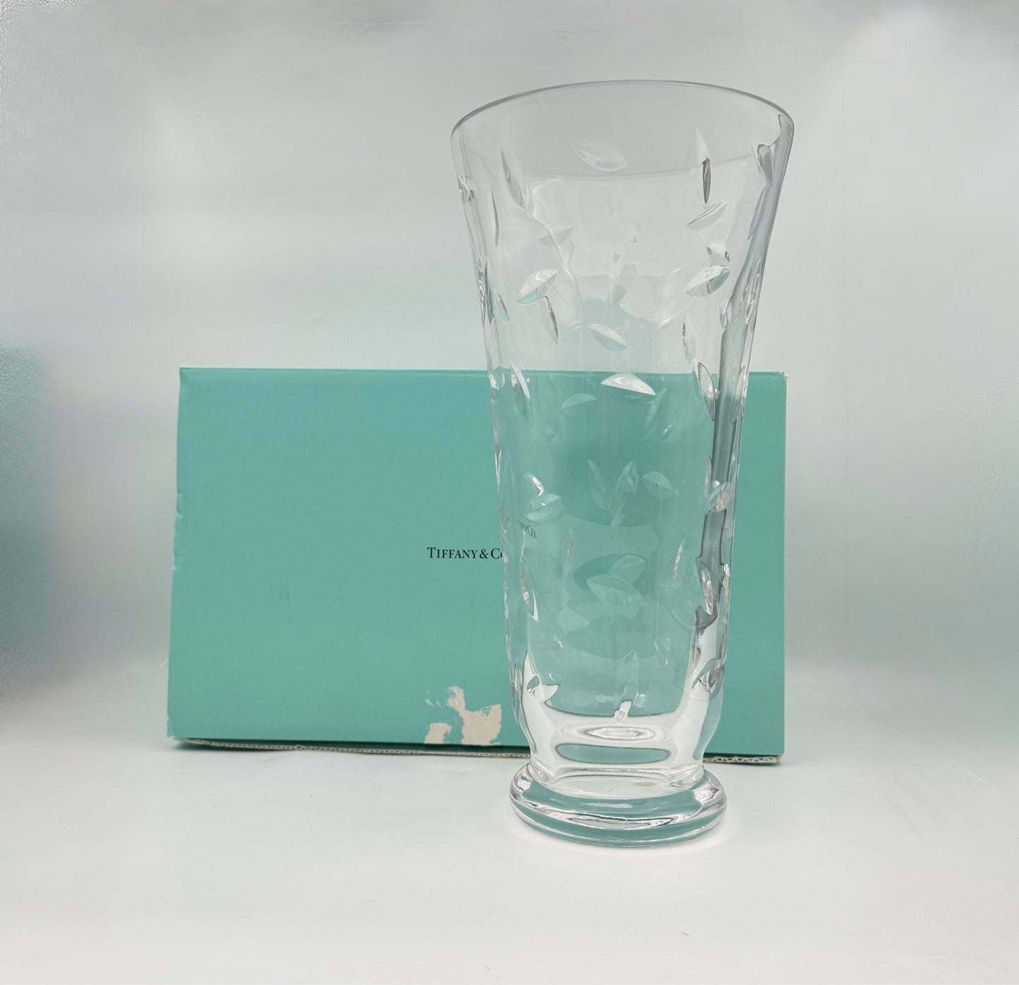 Tiffany & Co Large Cut Crystal Vine Vase