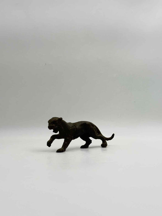 Vintage Bronze Tiger Figurine Large Cat Sculpture Animal Decor
