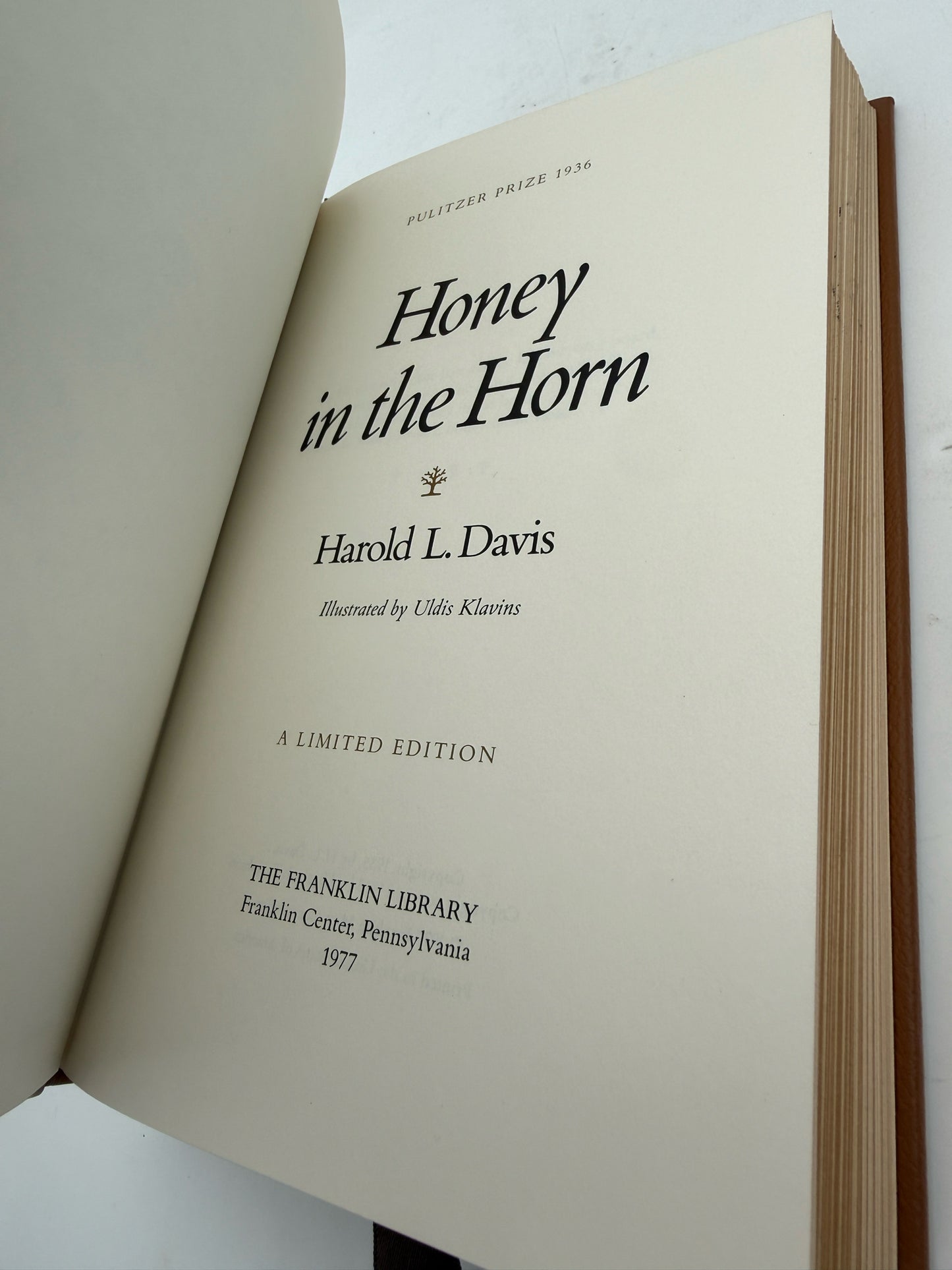 HL Davis "Honey In The Horn" Hardcover Book- Franklin Edition
