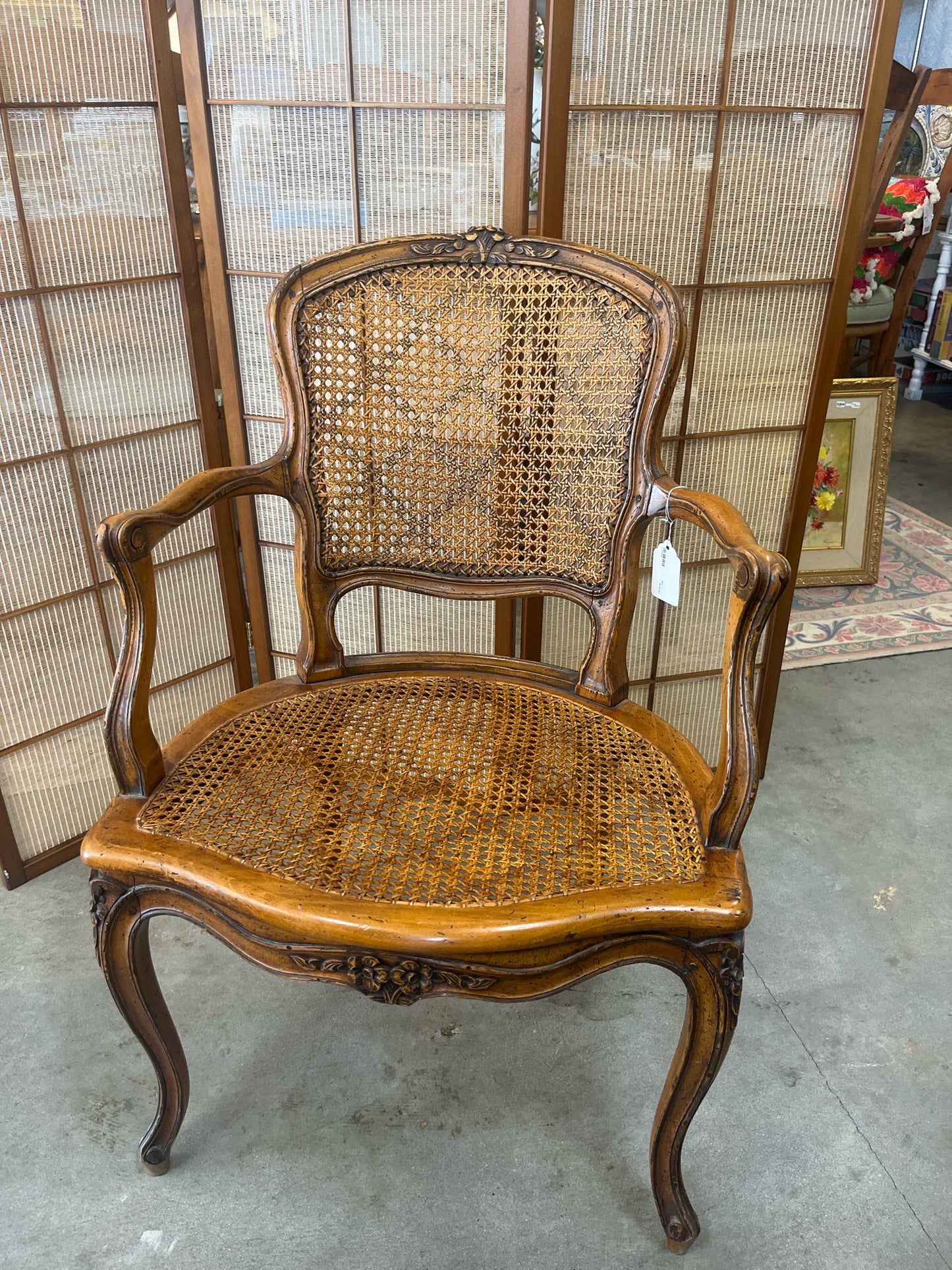 Reproduction French Cane Back Bergere Chair